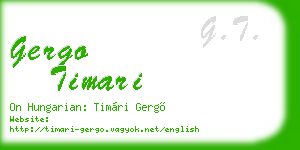 gergo timari business card